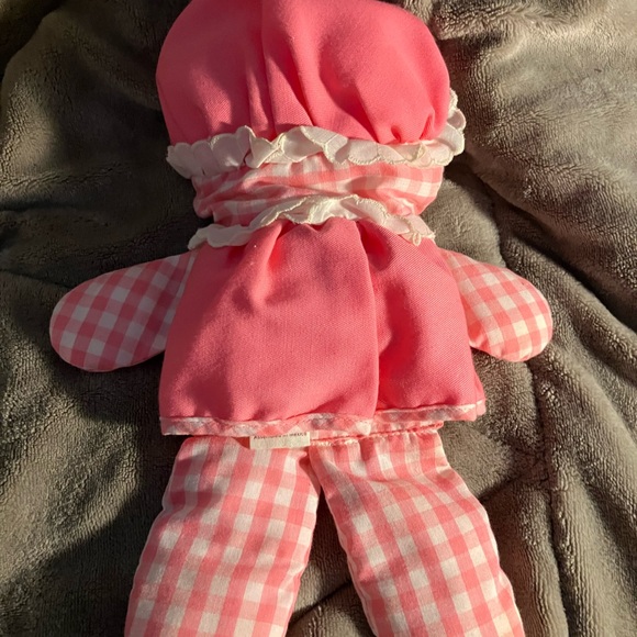 1975 FISHER-PRICE Crib & Playpen LOLLY Pink Gingham Rattle-Inside Rag Doll #420 - Picture 2 of 4